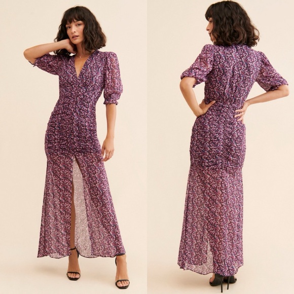 SAYLOR | Blossom Floral Print Ruched Maxi Dress Women’s S - Picture 2 of 7